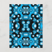 Blues Concentric Circle Orbital Abstrakt Art Postkarte (Vorderseite)