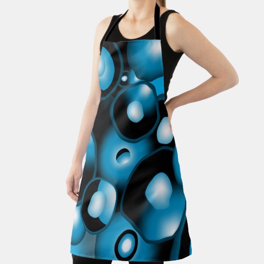 Blues Concentric Circle Orbital Abstrakt Art Schürze (InSitu)