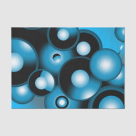 Blues Concentric Circle Orbital Abstrakt Art Seidenpapier