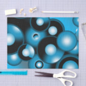 Blues Concentric Circle Orbital Abstrakt Art Seidenpapier (Handwerk)