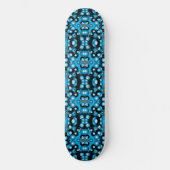 Blues Concentric Circle Orbital Abstrakt Art Skateboard (Vorderseite)