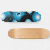 Blues Concentric Circle Orbital Abstrakt Art Skateboard (Horizontal)