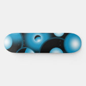 Blues Concentric Circle Orbital Abstrakt Art Skateboard (Horizontal)