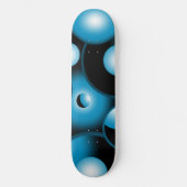 Blues Concentric Circle Orbital Abstrakt Art Skateboard (Vorderseite)