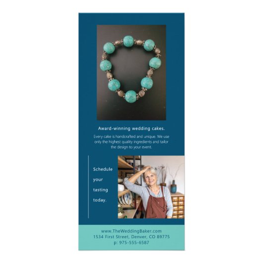 Blues Creative Marketing Rack Card Werbekarte (Hinten)