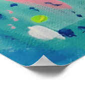 Blues der Abstrakten Kunst im Frühjahr Poster (Ecke)