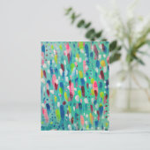 Blues der Abstrakten Kunst im Frühjahr Postkarte (Stehend Vorderseite)