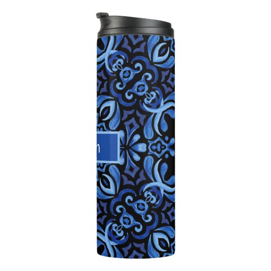 Blues der Aquarellbilder Thermosbecher (Nach rechts gedreht)