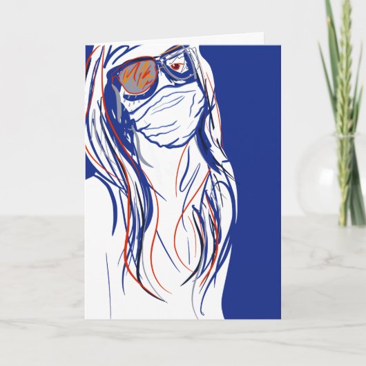 Blues der Gesichtsmaske Karte (Vorderseite)