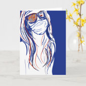 Blues der Gesichtsmaske Karte (Gelbe Blume)