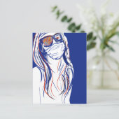 Blues der Gesichtsmaske Postkarte (Stehend Vorderseite)