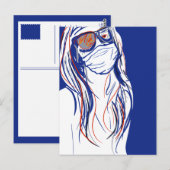 Blues der Gesichtsmaske Postkarte (Vorne/Hinten)