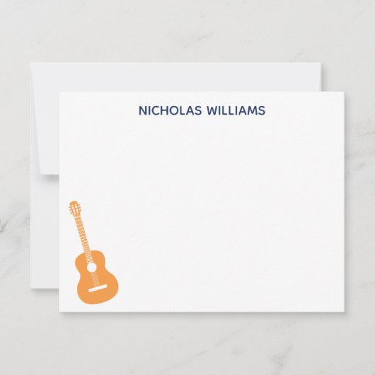 Blues der Guitar Musical Note Card Mitteilungskarte (Vorderseite)