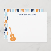 Blues der Guitar Musical Note Card