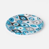 Blues des griechischen Bösen Auges und des Graues Pappteller (Schrägansicht)