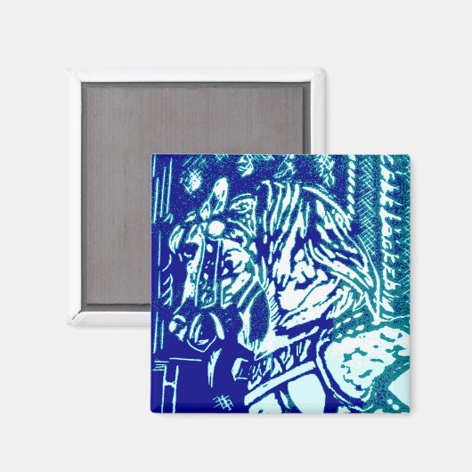 Blues des Karnevals Magnet (Vorderseite/Rückseite)