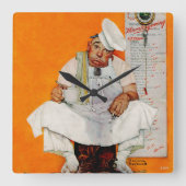 Blues Erntedank Day Quadratische Wanduhr (Vorderseite)