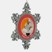 Blues Erntedank Day Schneeflocken Zinn-Ornament (Links)