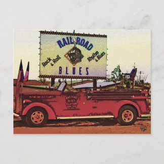 Blues Feuerwehrfahrzeuge, Alpen, TX Postkarte