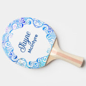 Blues Filigree Circle Tattoo Tischtennis Schläger (Seitenansicht)