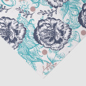 Blues Floral Decoupage Seidenpapier (Ausschnitt)