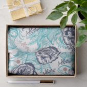 Blues Floral Decoupage Seidenpapier (Geschenk)