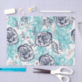 Blues Floral Decoupage Seidenpapier (Handwerk)