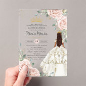 Blues Floral White Dress Princess Gown Quinceañera Acryleinladungen (Insitu (Handheld))