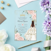 Blues Floral White Dress Princess Gown Quinceañera Acryleinladungen (In Situ (Hochzeit))