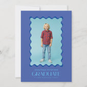 Blues Foto 2025 Elementare Graduate Wavy Frame Ankündigung (Vorderseite)