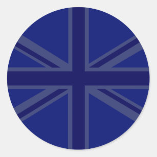 Blues für eine britische Flagge der Union Runder Aufkleber