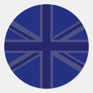 Blues für eine britische Flagge der Union Runder Aufkleber