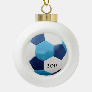 Blues Fußball Keramik Kugel-Ornament