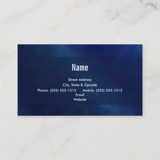 Blues-Geschäfts-Karte Visitenkarte (Vorderseite)
