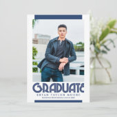 Blues Graduate Foto Ankündigung (Stehend Vorderseite)