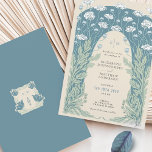 Blues, Grau und Vintage Weiß Art Déco Einladung<br><div class="desc">Mit dieser Vintagen, blumengeschmückten Einladung im Jugendstil und im Art-Déco-inspirierten Jugendstil-Stil schaffen Sie eine Atmosphäre der schlichten Eleganz für Ihre Hochzeit. Diese Einladung ist perfekt für Frühlings- und Sommerfeiern geeignet und verbindet die ständigen Favoriten von Blau und Weiß mit einer erfrischenden Energie, die sowohl lebendig als auch raffiniert ist. Romantische...</div>