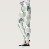 Blues Gray Soft Grüntöne Circles Seamless Patches Leggings (Links)