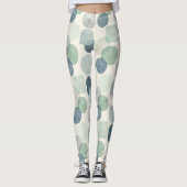 Blues Gray Soft Grüntöne Circles Seamless Patches Leggings (Vorderseite)