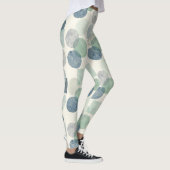 Blues Gray Soft Grüntöne Circles Seamless Patches Leggings (Rechts)