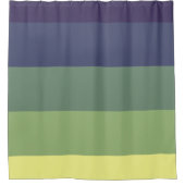 Blues + Grüntöne Farbblock Streifen Duschvorhang (Vorderseite)
