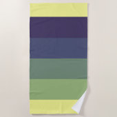 Blues + Grüntöne Farbblock Streifen Strandtuch (Vorderseite)