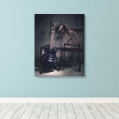 Blues Guitar Leinwanddruck (Insitu (Holzboden))