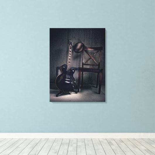 Blues Guitar Leinwanddruck (Insitu (Holzboden))