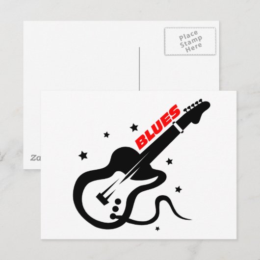 Blues Guitar Postkarte (Vorne/Hinten)