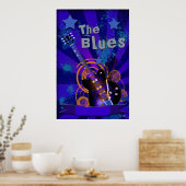 Blues Guitar Starburt Poster (Küche)