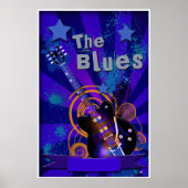 Blues Guitar Starburt Poster (Vorne)