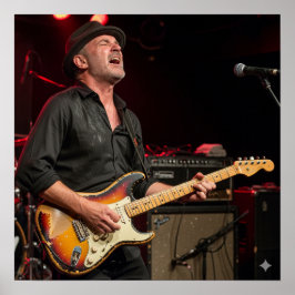 Blues Guitarist Poster