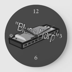 Blues-Harfen-Wand-Uhr Große Wanduhr