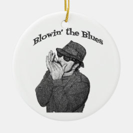 Blues-Harfen-Weihnachtsverzierung Keramik Ornament