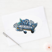 Blues Harmonica Flash Art Ovaler Aufkleber (Umschlag)